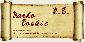Marko Boškić vizit kartica